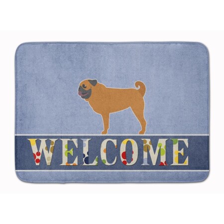 Carolines Treasures Pug Welcome Machine Washable Memory Foam Mat BB5551RUG